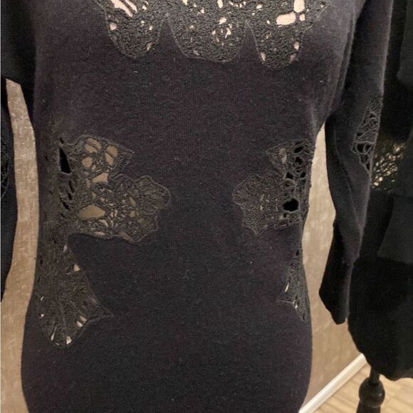 Stella McCartney Elegant Black Lace Detail sweater Dress, S - Picture 3 of 9